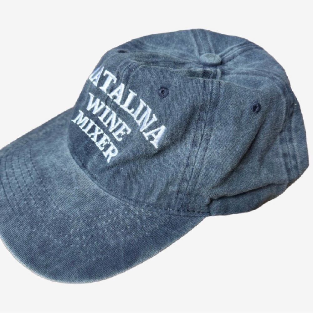 Blue Denim Cap with Embroidered Text